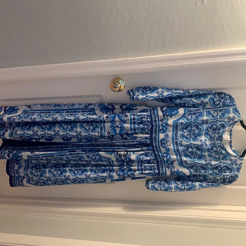 Royal blue China Plate Dress